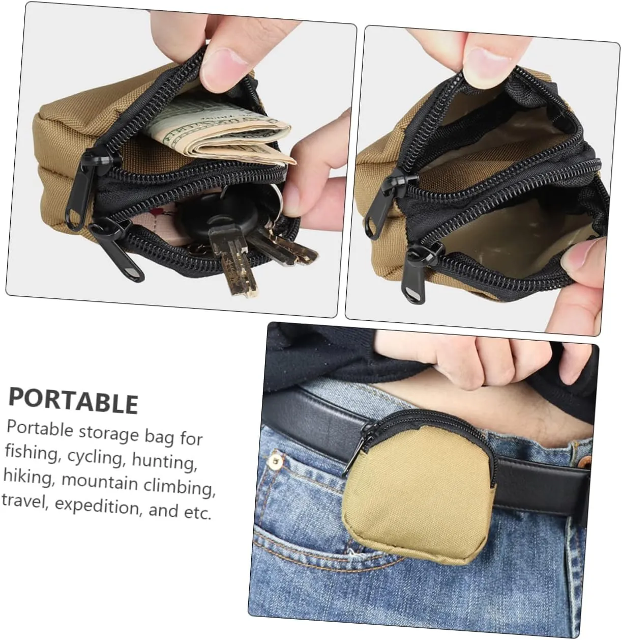 SUPVOX 2pcs Pack Pouch Organizer Portable Waist Pouch Fanny Pack for Outdoor Use Running Travel