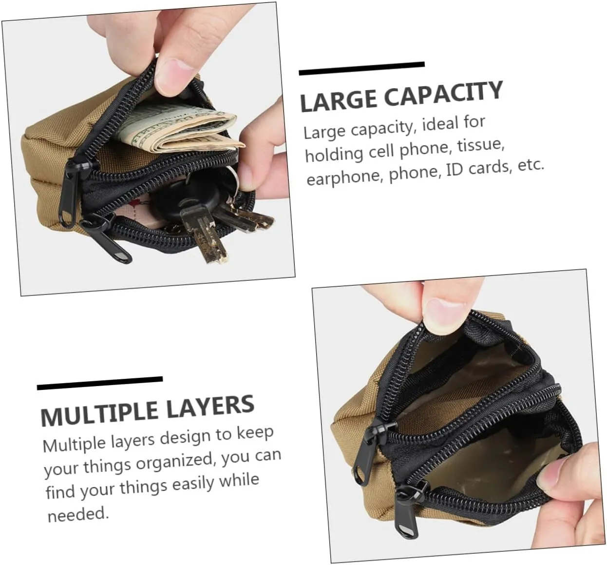 SUPVOX 2pcs Pack Pouch Organizer Portable Waist Pouch Fanny Pack for Outdoor Use Running Travel