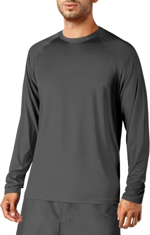 Swim Shirts for Men Sweatshirts Long Sleeve Rash Guard UPF 50  Sun UV Shirt for Fishing Hiking Swimming Beach Running Water Athletic Shirts Rashguard Quick Dry Deep Grey M