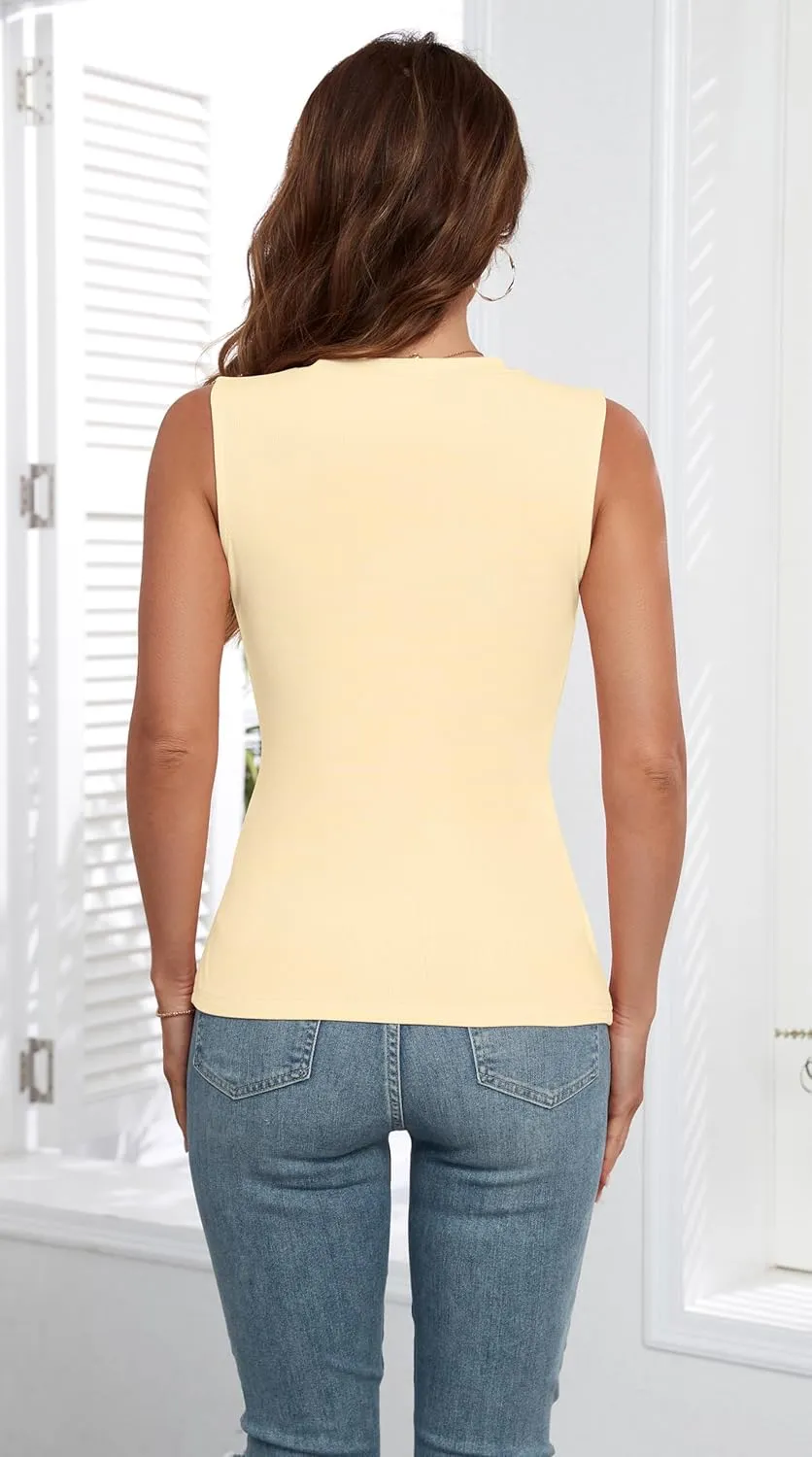 Tank Tops for Women Summer Sleeveless Racerback Casual Basic Ribbed Slim Fitted Shirts