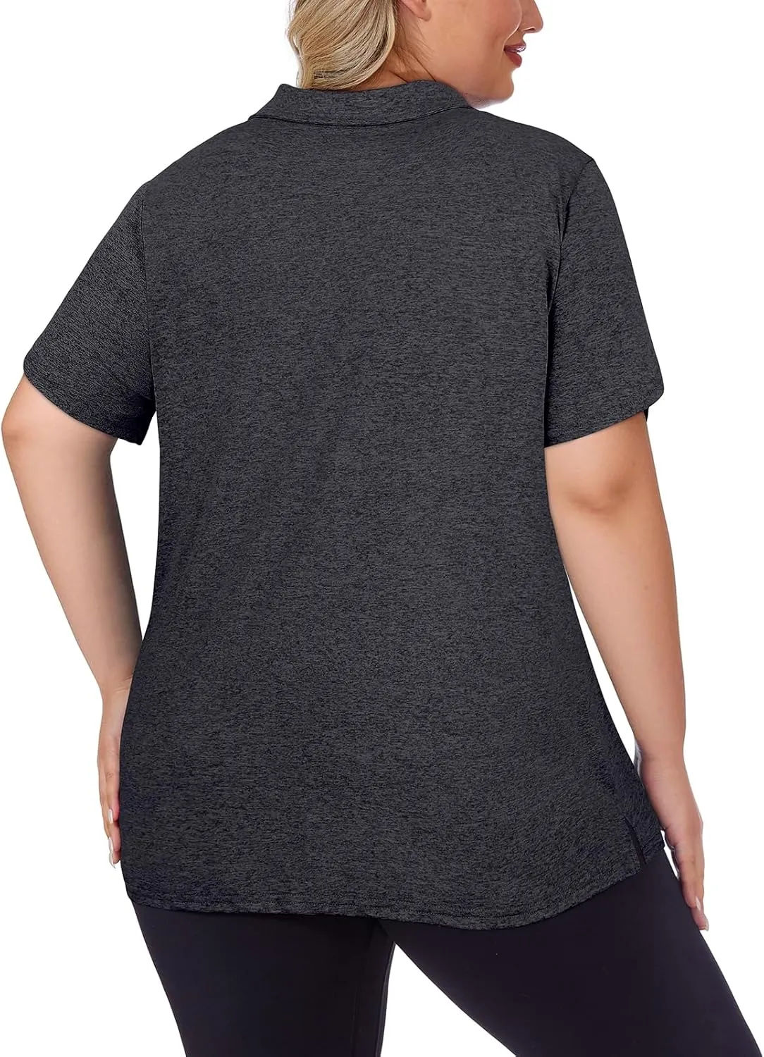 Tanst Sky Women's Plus Size Golf Polo Shirts Zip Up Short Sleeve Tops Loose Fit UPF 50  Tennis Workout Apparel XL-5XL