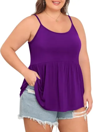 TIANZHU Plus Size Tank Tops for Women Loose Flowy Camisoles 2024 Summer Shirt