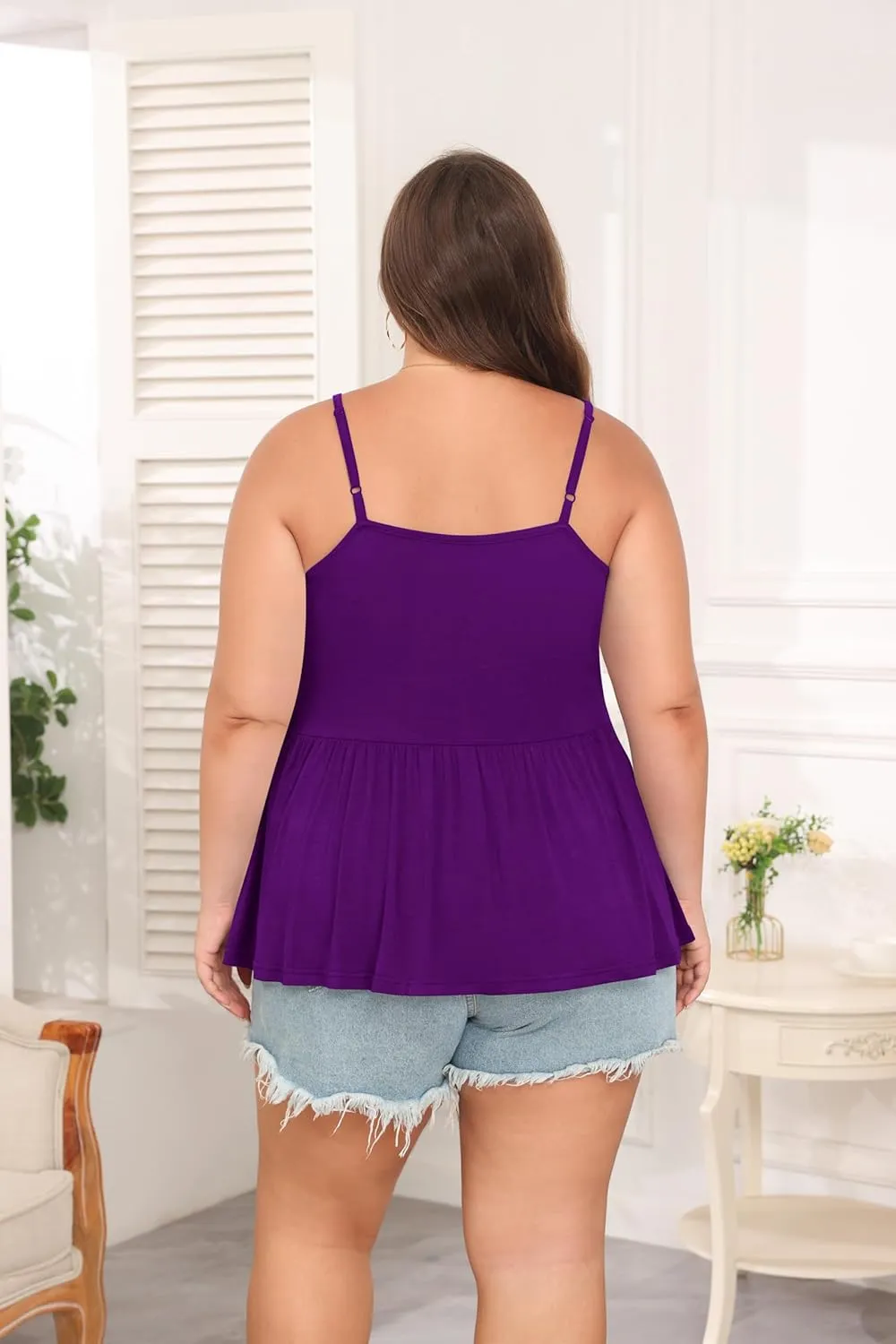 TIANZHU Plus Size Tank Tops for Women Loose Flowy Camisoles 2024 Summer Shirt