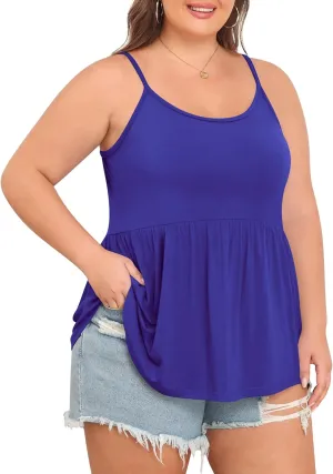 TIANZHU Plus Size Tank Tops for Women Loose Flowy Camisoles 2024 Summer Shirt