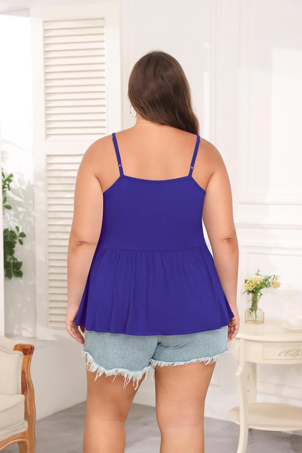 TIANZHU Plus Size Tank Tops for Women Loose Flowy Camisoles 2024 Summer Shirt