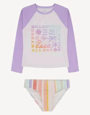 Toddler Girls Sandy Day UPF 50 Long Sleeve Rashguard Set