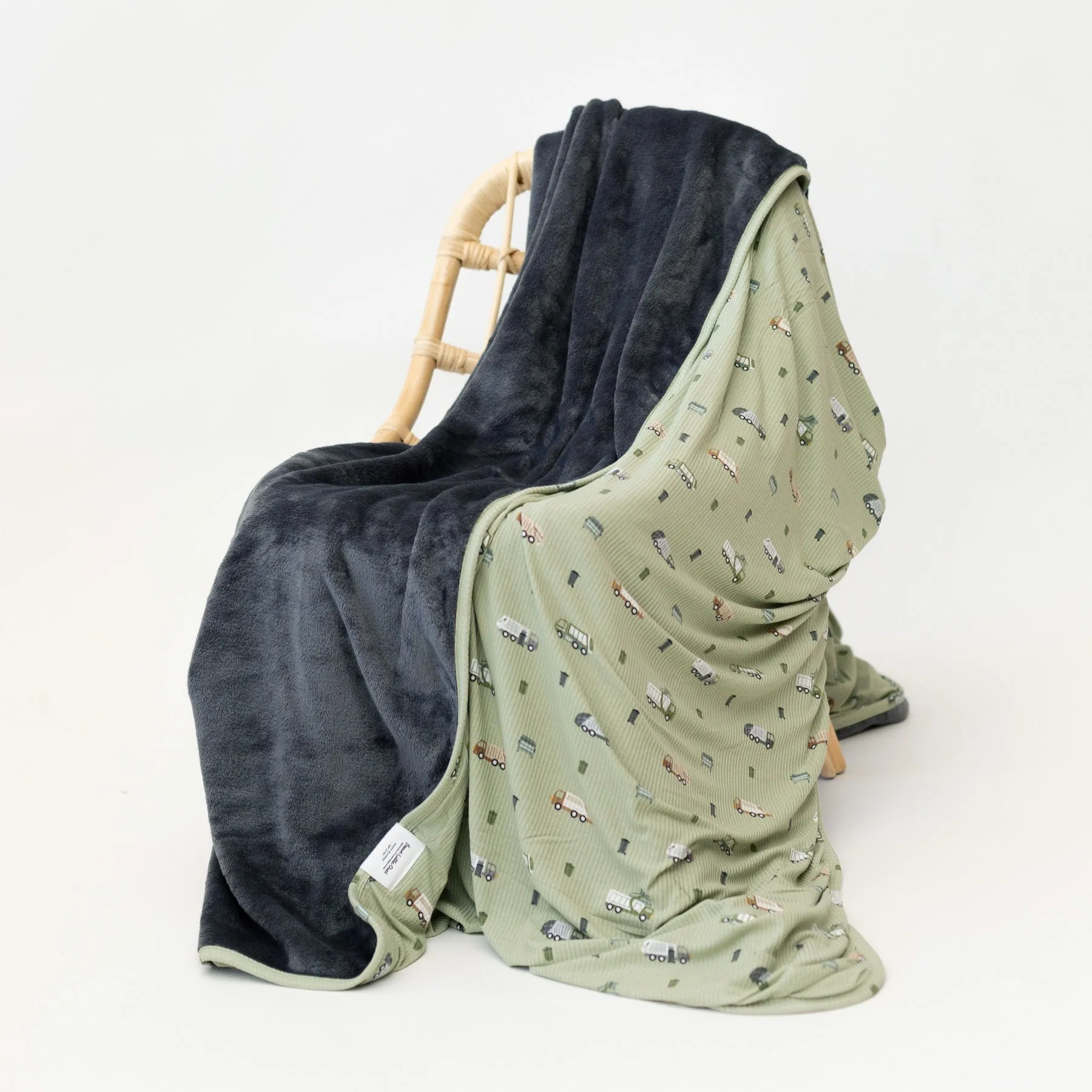 Trash Trucks Small Ribbed Adult Blanket