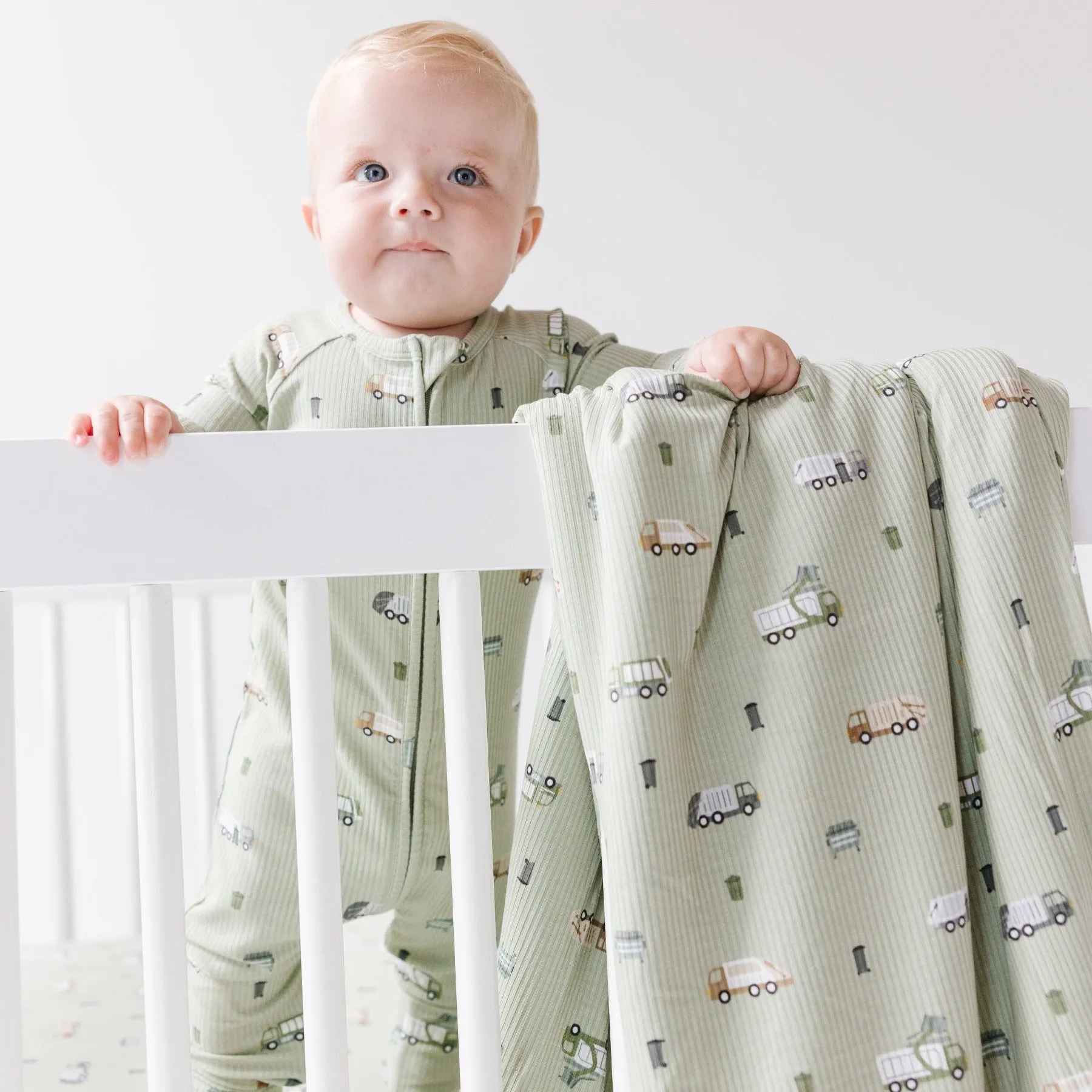 Trash Trucks Small Ribbed Youth Blanket