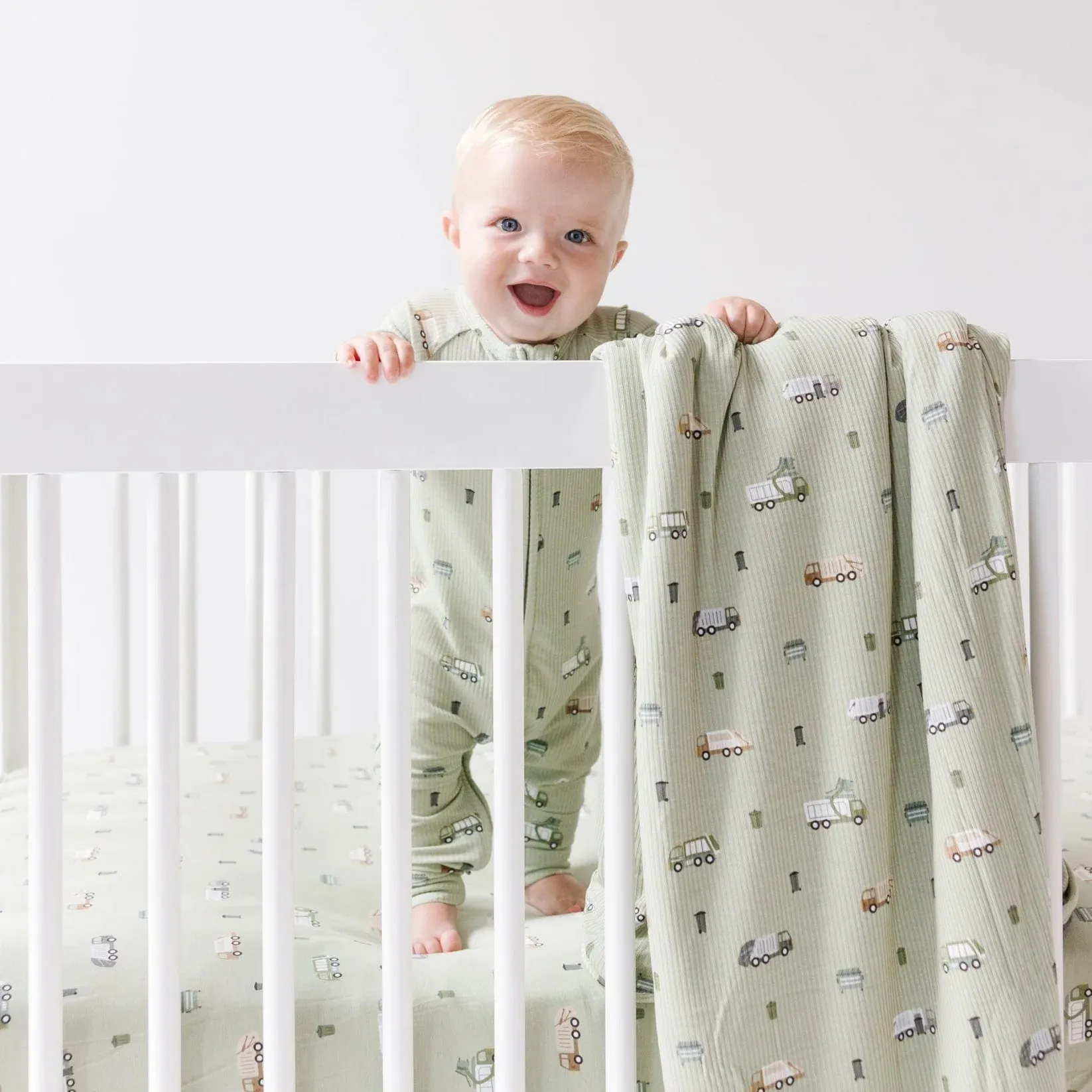 Trash Trucks Small Ribbed Youth Blanket