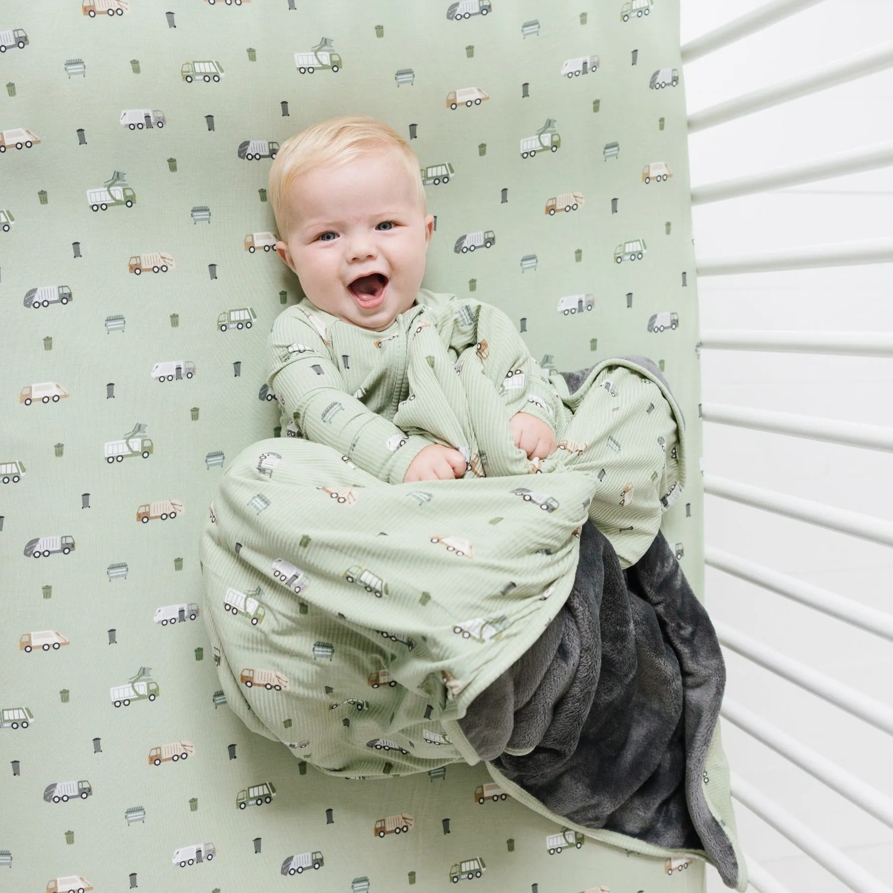 Trash Trucks Small Ribbed Youth Blanket