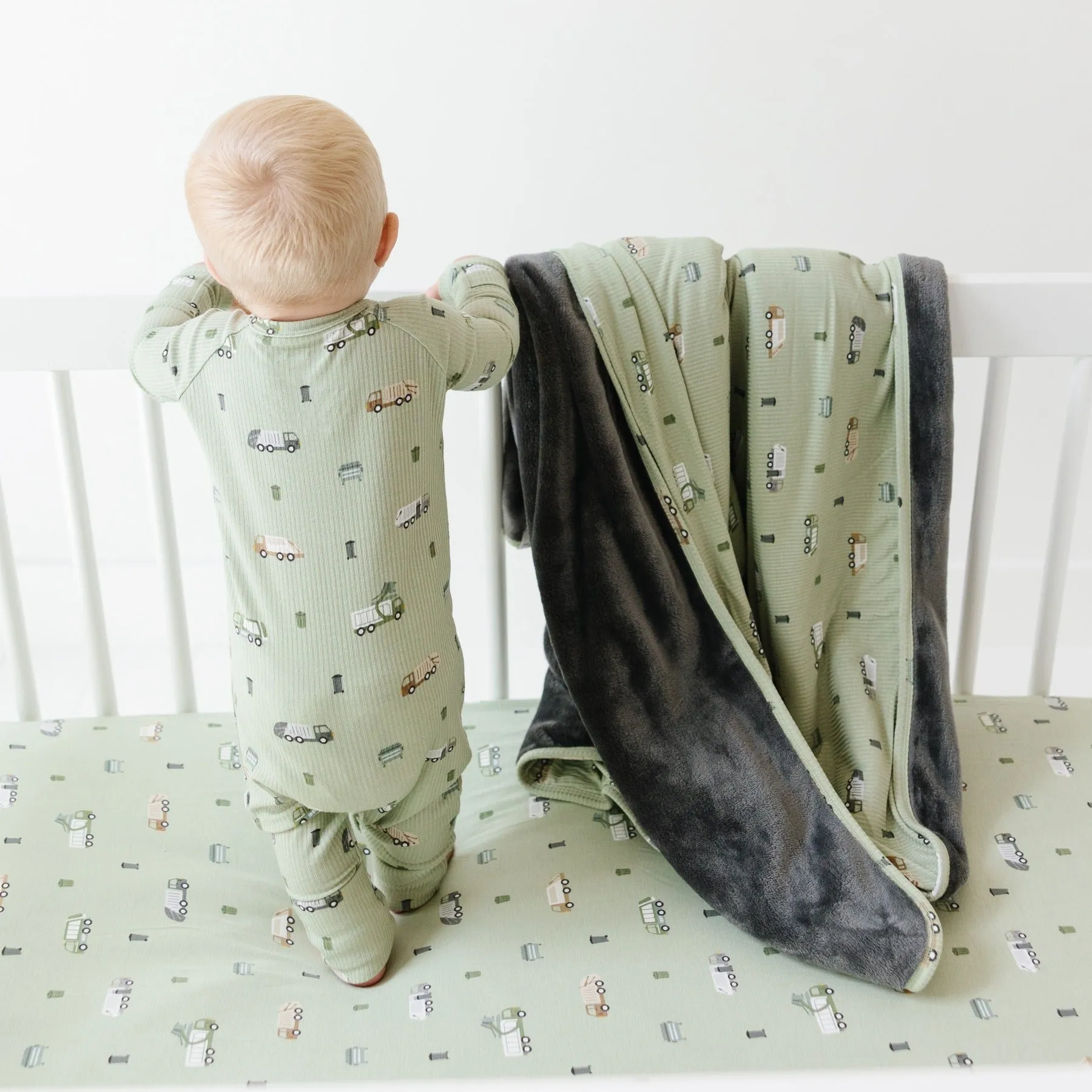 Trash Trucks Small Ribbed Youth Blanket