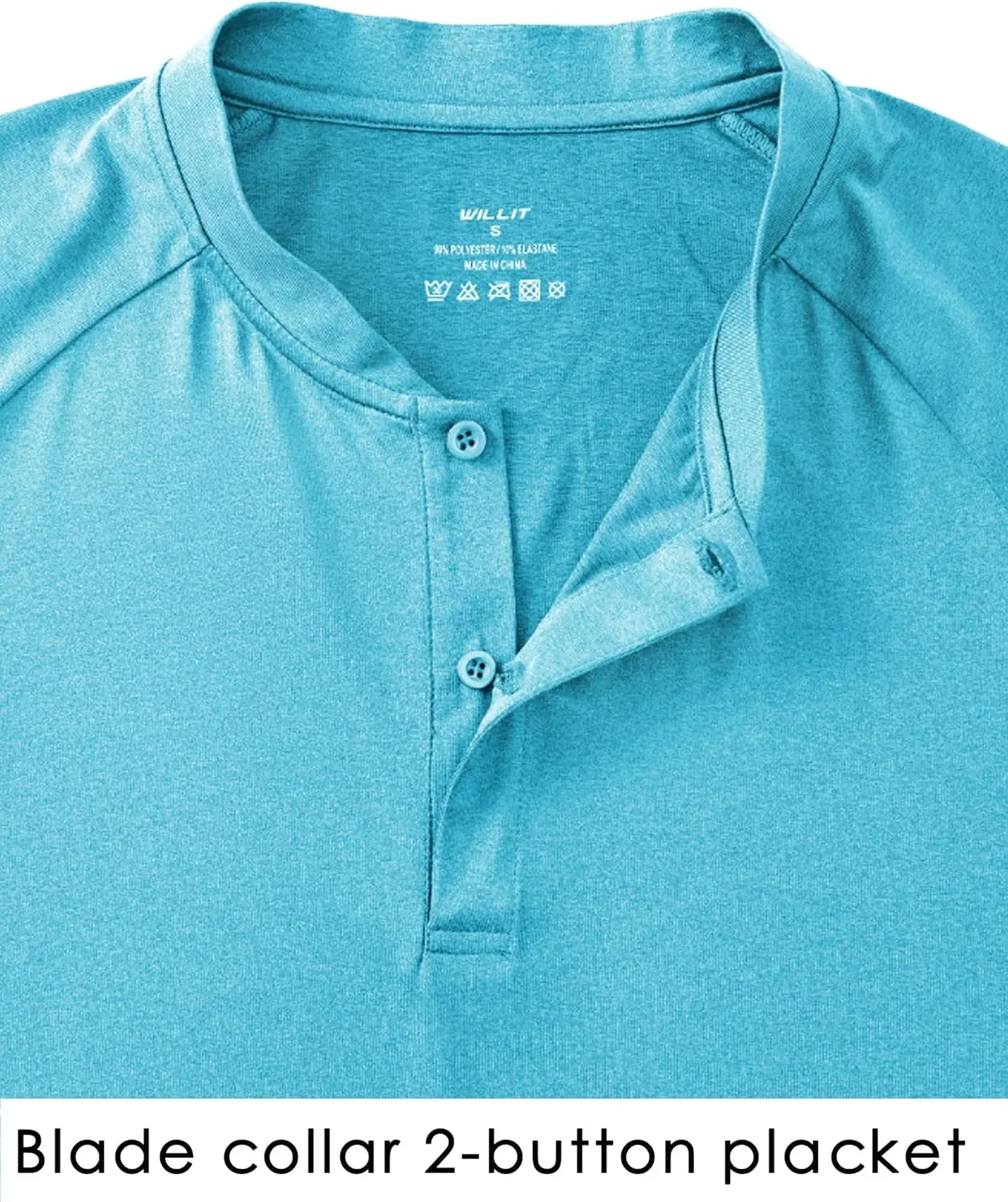 Willit Men's Tennis Shirts Golf Polo Quick Dry Lightweight Casual Short Sleeve Henley Shirt UPF 50 