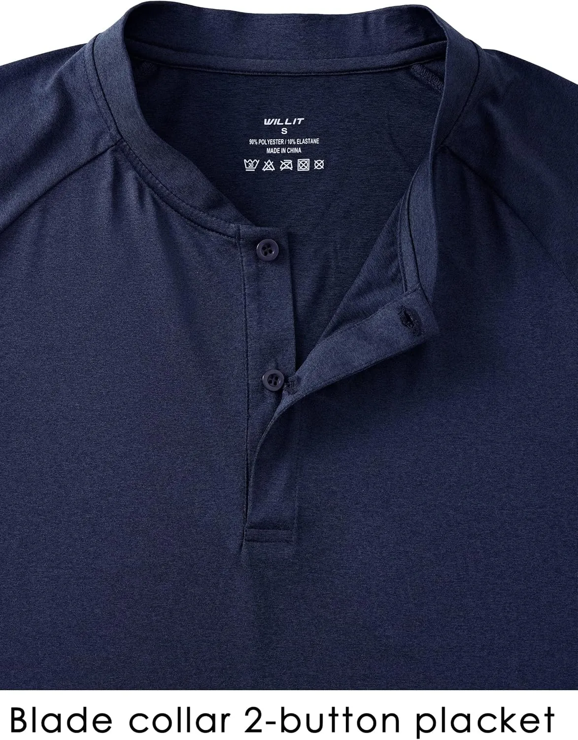 Willit Men's Tennis Shirts Golf Polo Quick Dry Lightweight Casual Short Sleeve Henley Shirt UPF 50 