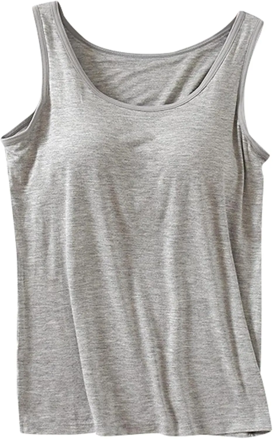 Women Built-in Bra Tank Tops Cotton Undershirt Shelf Bra Camisoles Sleeveless Gym Workout Yoga Tops Casual Basic Layer Camis