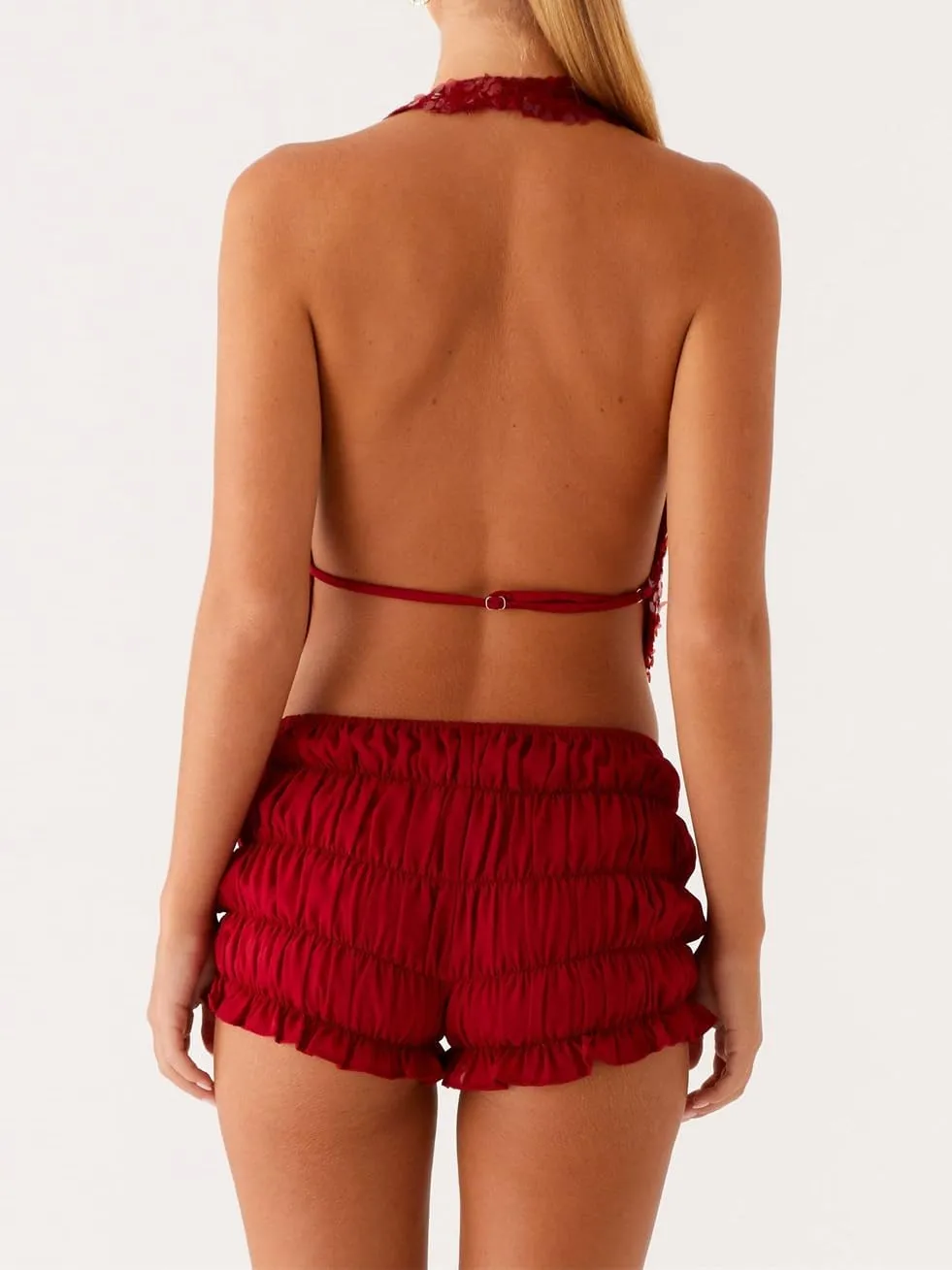 Women Halter Sequin Tank Top Sexy Y2K V Neck Low Cut Sleeveless Backless Vest Coquette Sparkly Summer Club Streetwear