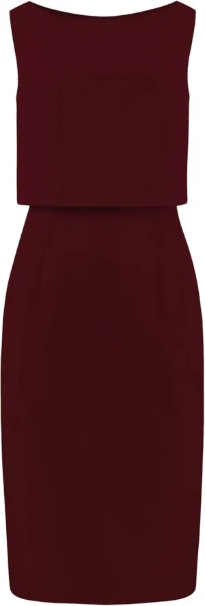 Women's Boat Neck Pencil Dresses Funeral Sheath Dress