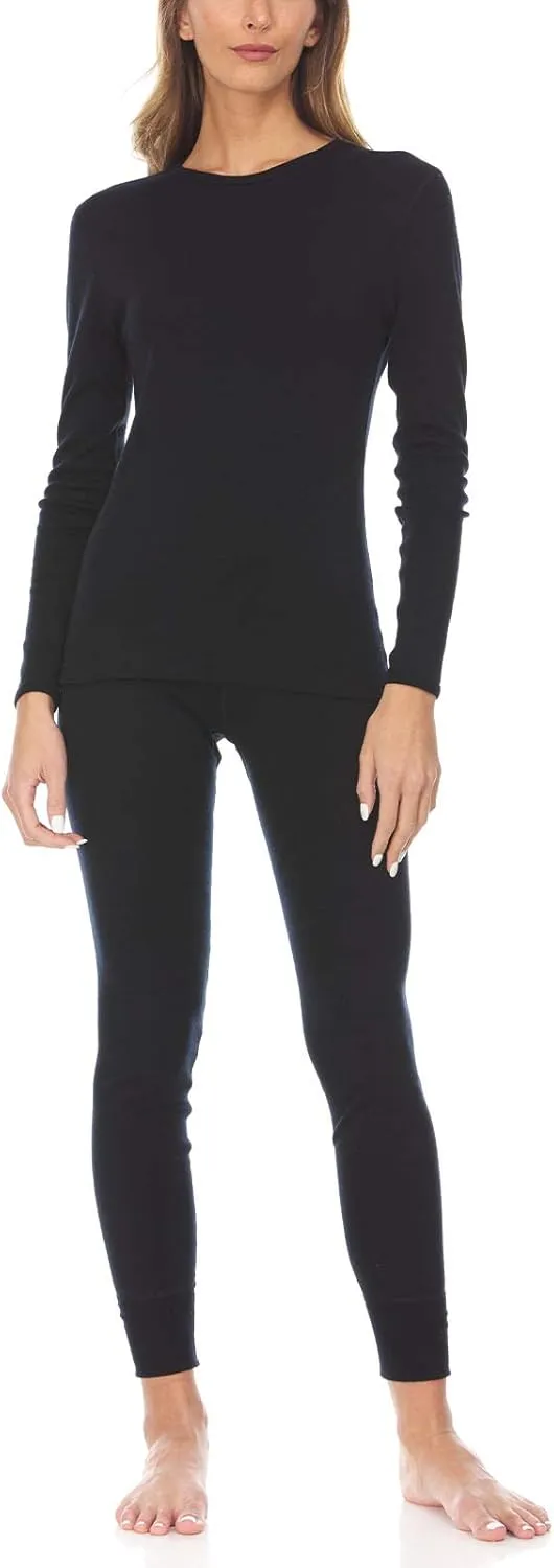 Women's Midweight 100% Merino Wool Base Layer - Crew Long Sleeve Shirt - Active Wear Undershirt - Anti Odor