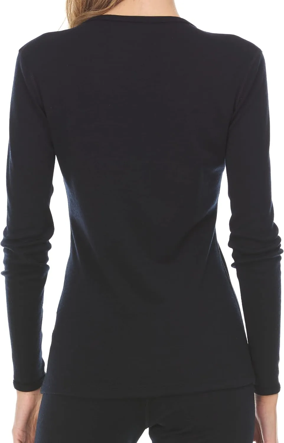 Women's Midweight 100% Merino Wool Base Layer - Crew Long Sleeve Shirt - Active Wear Undershirt - Anti Odor