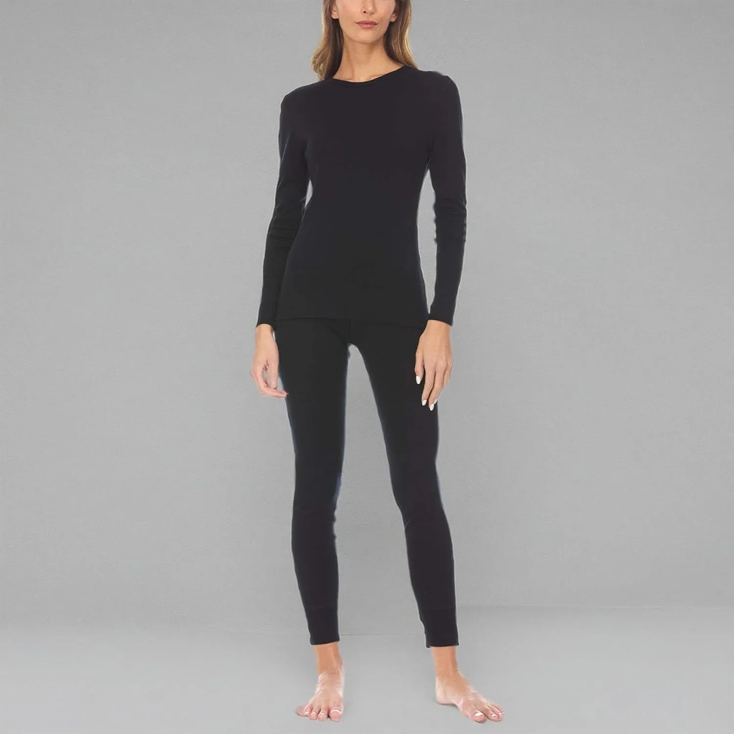 Women's Midweight 100% Merino Wool Base Layer - Crew Long Sleeve Shirt - Active Wear Undershirt - Anti Odor