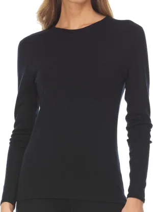 Women's Midweight 100% Merino Wool Base Layer - Crew Long Sleeve Shirt - Active Wear Undershirt - Anti Odor