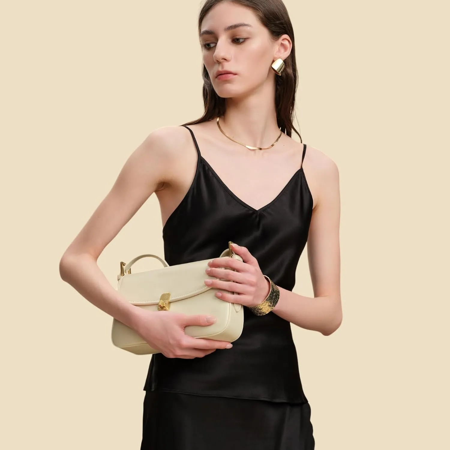 Womens Silk Camisole 19MM Pure Mulberry Silk Charmeuse Tank Tops Summer Sexy V Neck Basic Sleeveless Blouse