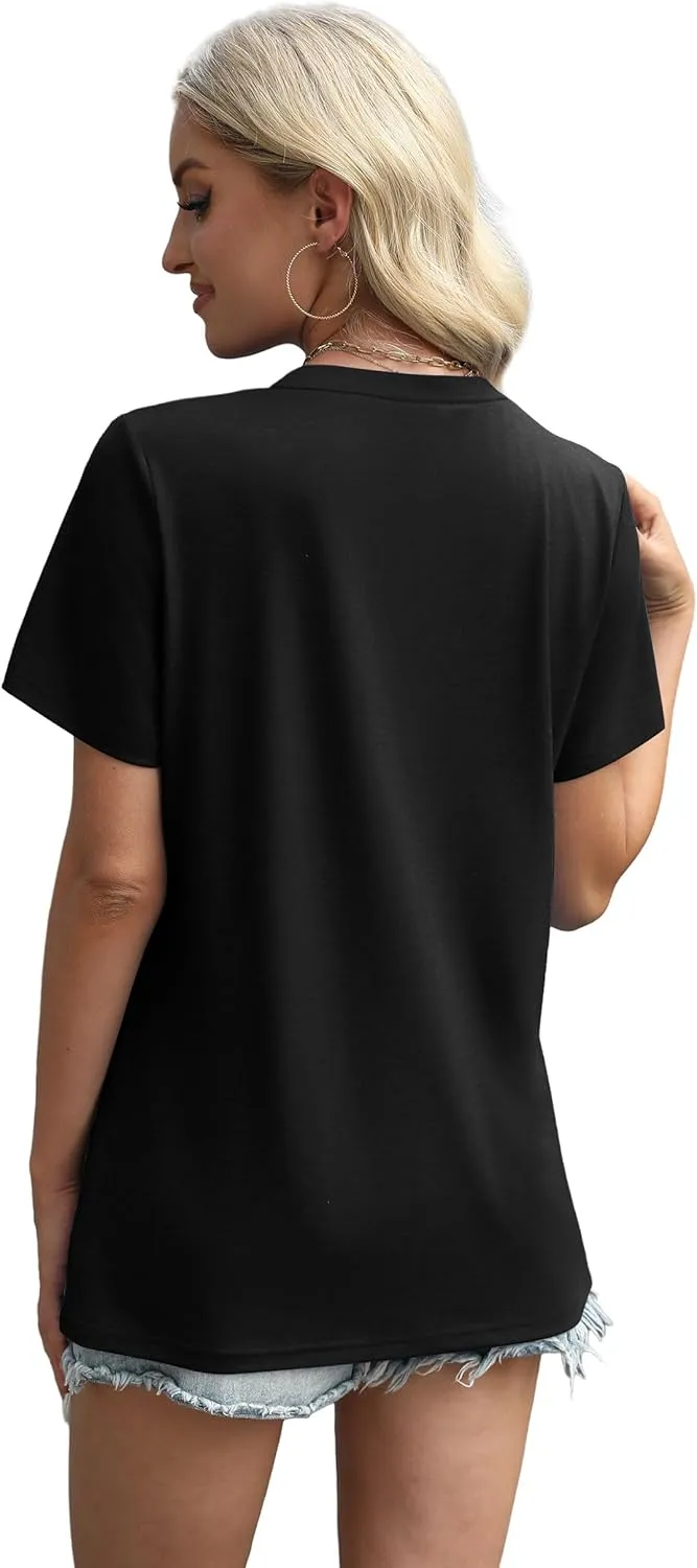 XIEERDUO Womens Summer Tops 2025 Pleated Round Neck Short Sleeve Shirts Business Casual