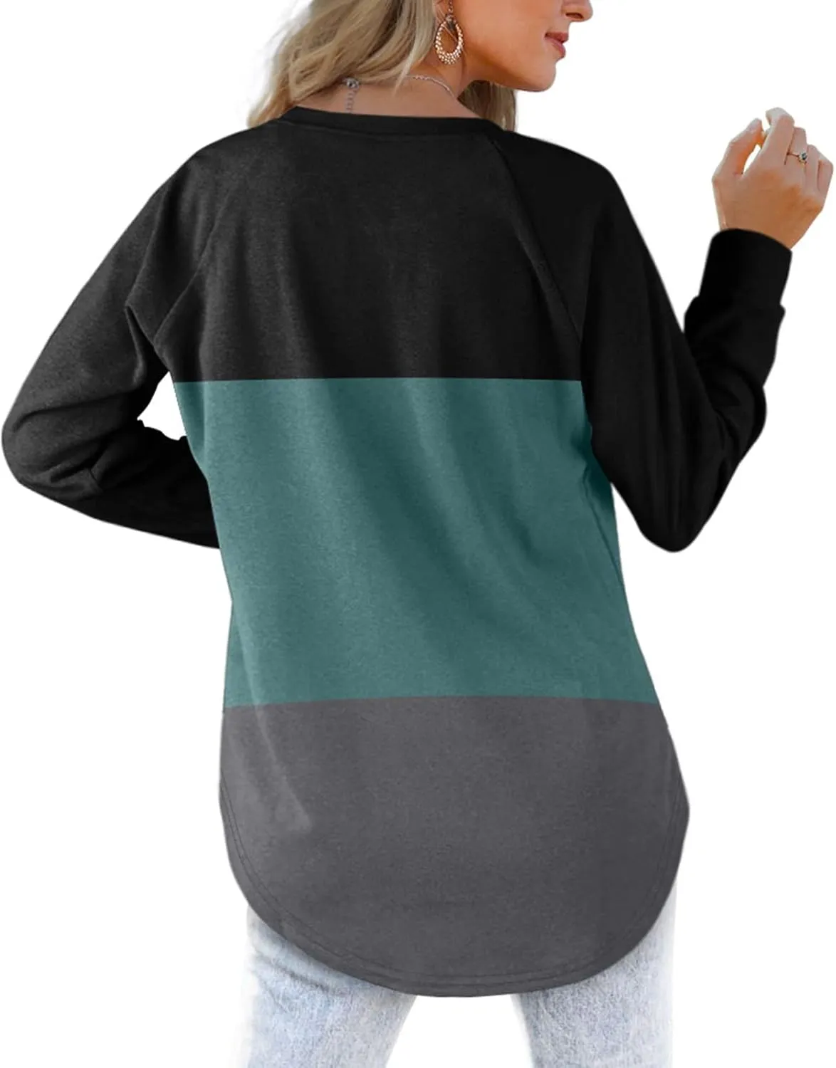 XIEERDUO Womens Sweatshirts Crewneck Loose Fitting Tops For Women Long Sleeve Shirts Pullover