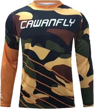 YIBIMOTTO Men's Long Sleeve Mountain Bike Motorcycle Shirts Cycling Jerseys Quick Dry Tops Outdoor Bicycle Clothes