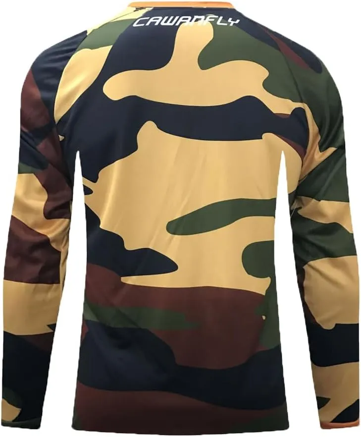 YIBIMOTTO Men's Long Sleeve Mountain Bike Motorcycle Shirts Cycling Jerseys Quick Dry Tops Outdoor Bicycle Clothes