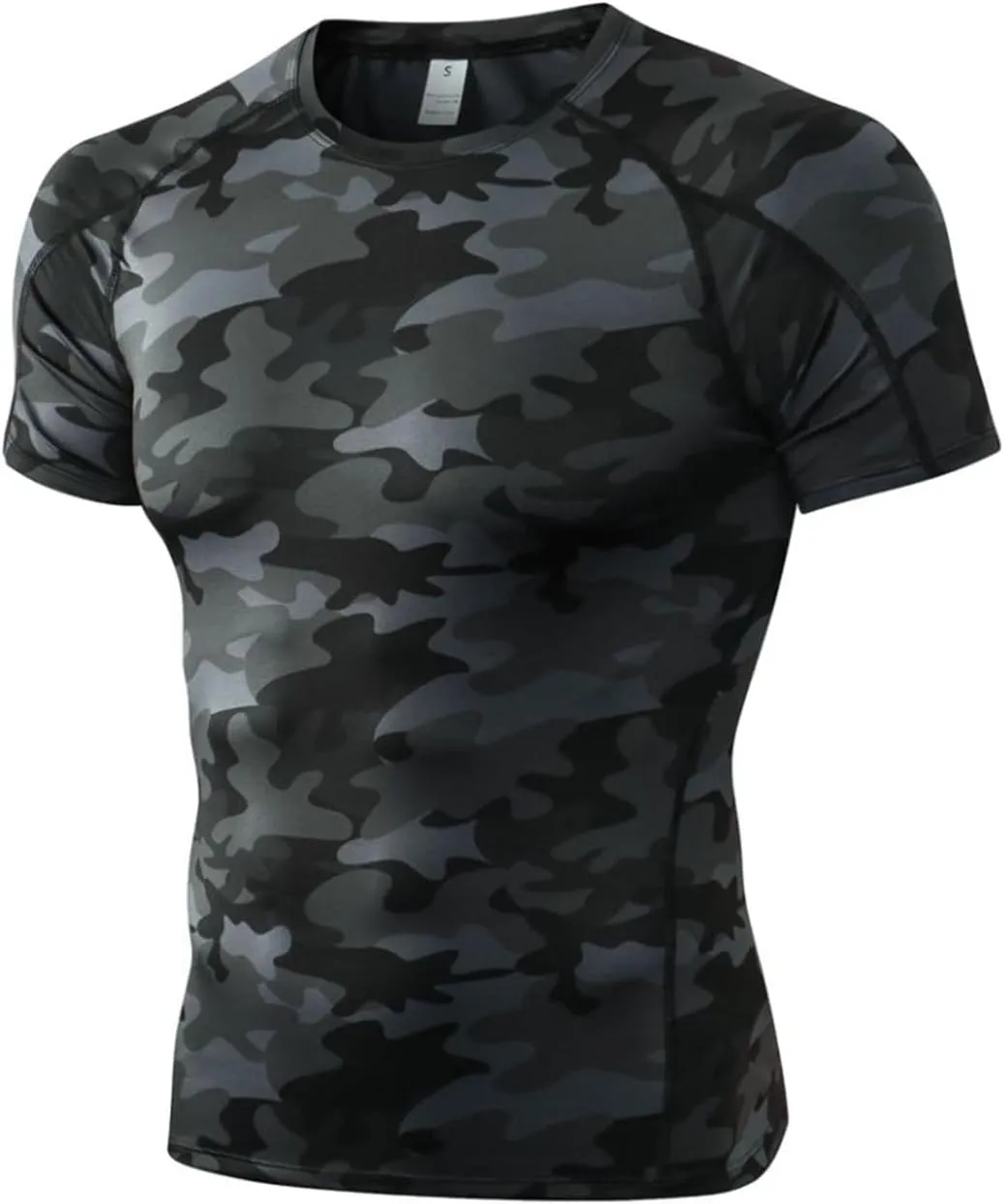 YUSHOW Men's Compression Shirts for Workout Moisture Wicking Quick Dry Running Athletic Base Layer Short Sleeve
