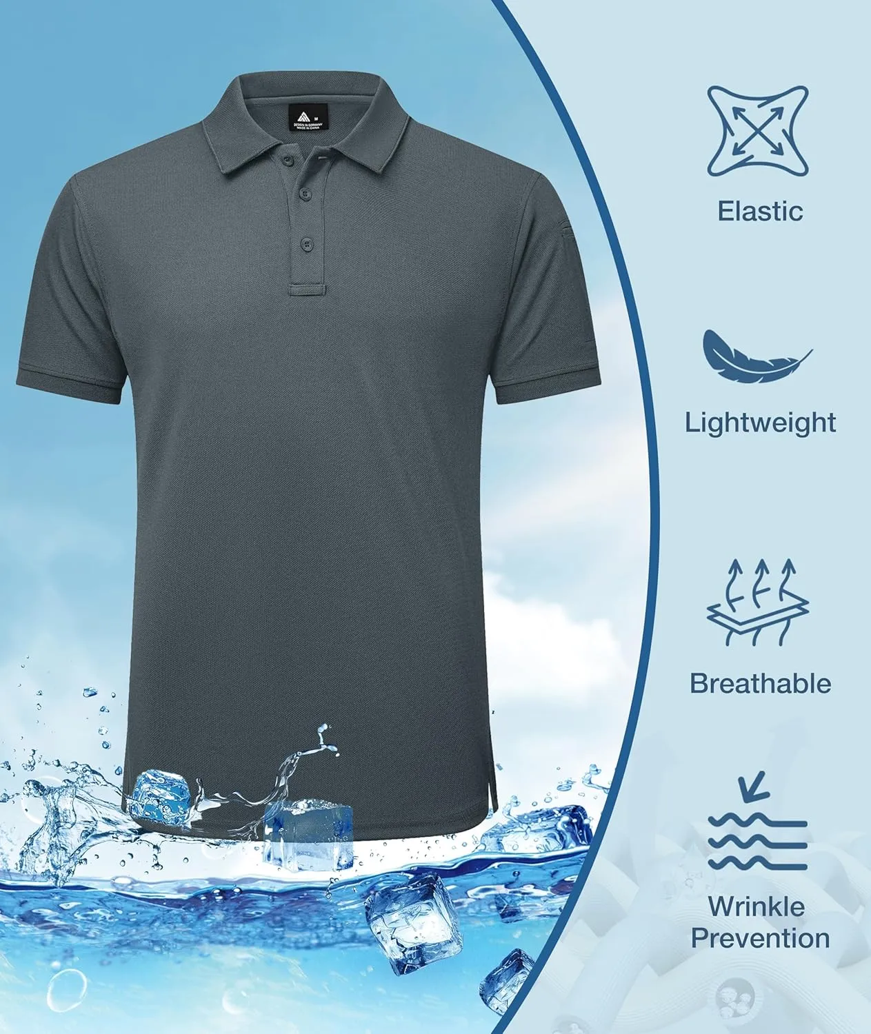 ZITY 5 Pack Tactical Polo Shirts for Men Golf Shirt Short Sleeve Athletic Performance Moisture Wicking Work Outdoor Tshirts