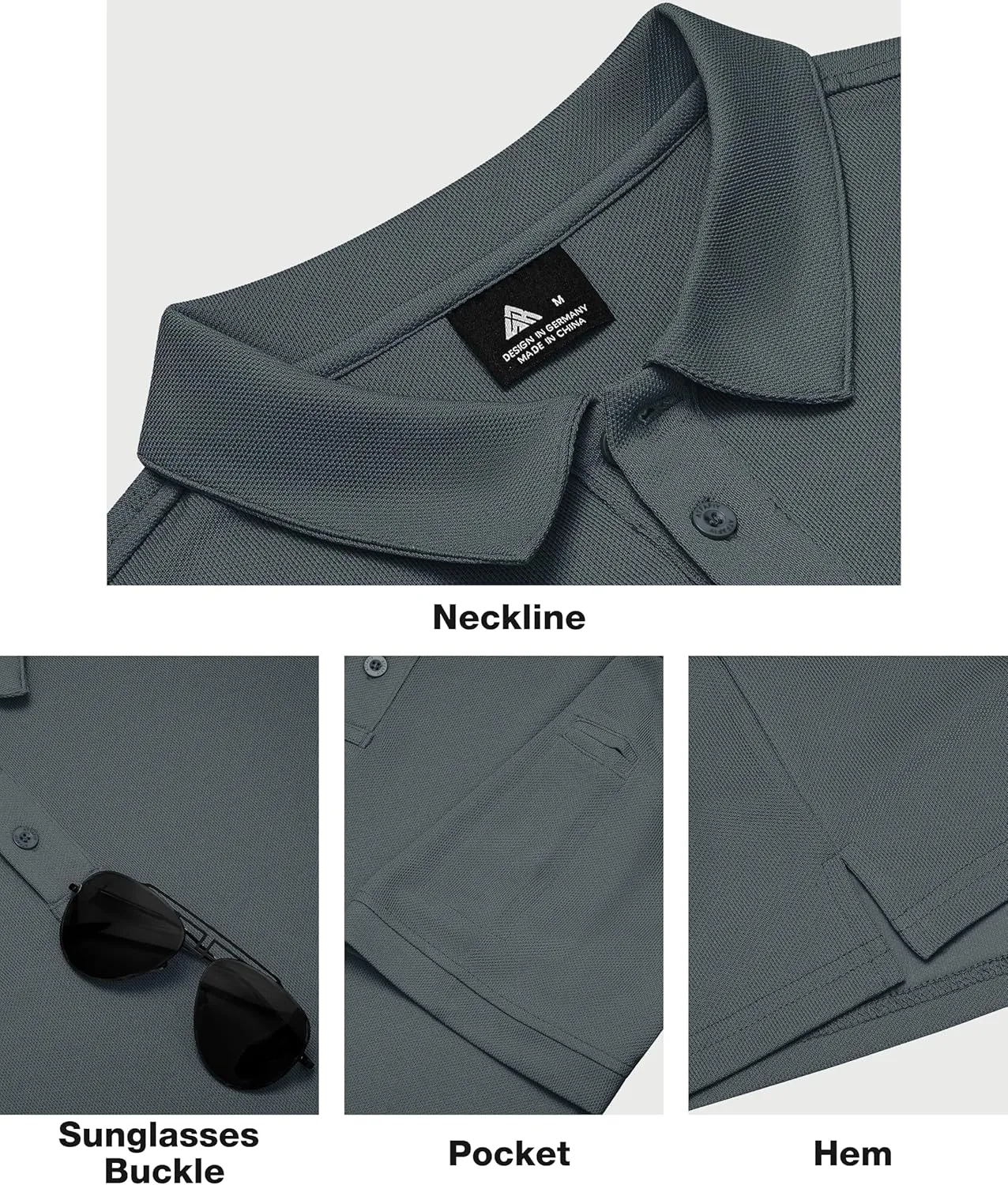 ZITY 5 Pack Tactical Polo Shirts for Men Golf Shirt Short Sleeve Athletic Performance Moisture Wicking Work Outdoor Tshirts